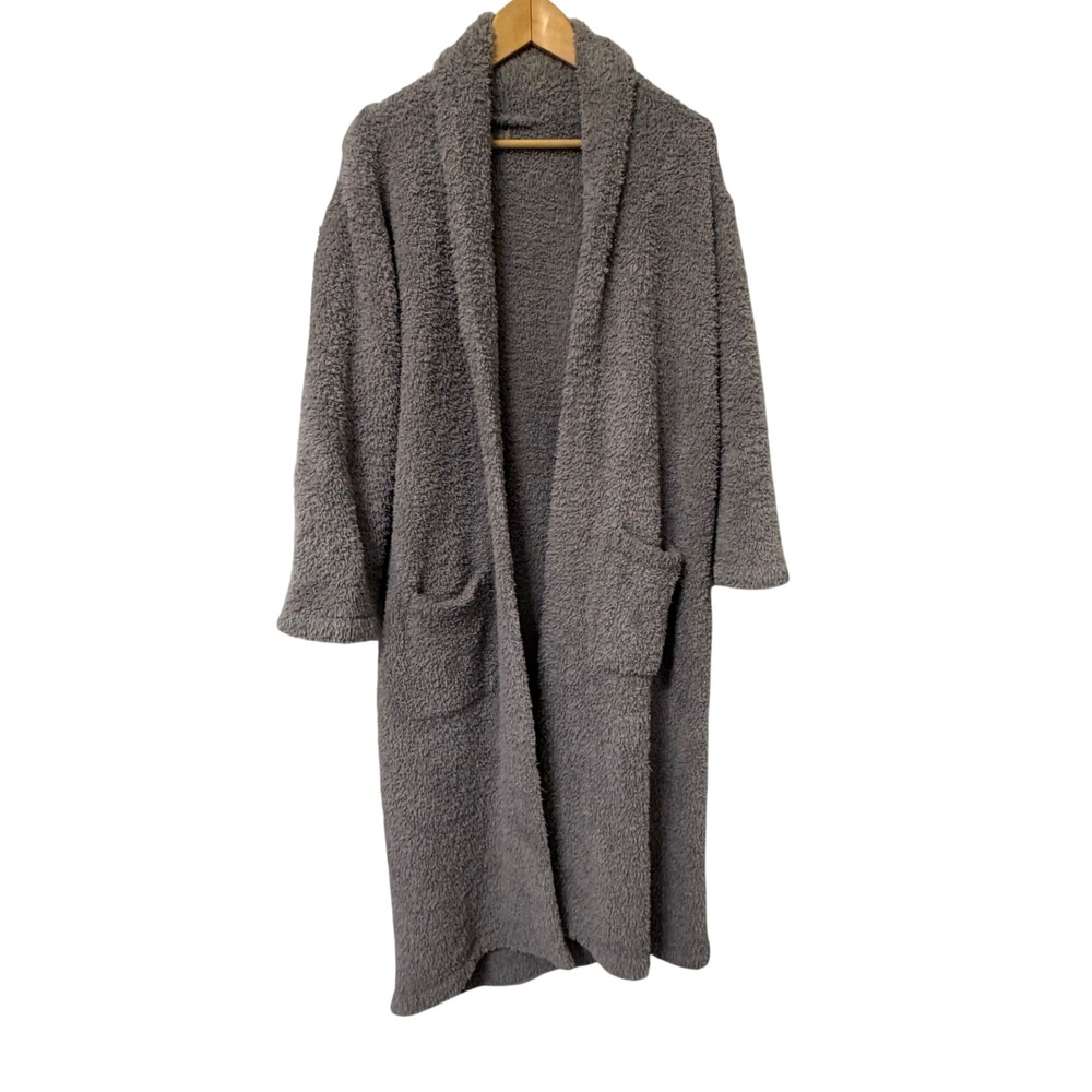 Barefoot Dreams CozyChic Adult Robe Carbon Gray Style 509 Size 1 Shawl Collar